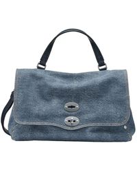 Zanellato - Denim schultertasche mit verstellbarem riemen - Lyst