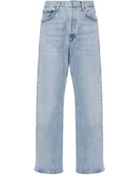 Agolde - Stonewashed straight-leg jeans mit metall-details - Lyst