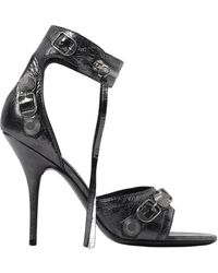 Balenciaga - Stiletto Metallic Sandals For - Lyst
