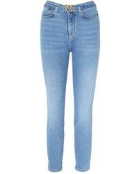 Pinko - Vintage medium hohe taille skinny jeans mit love birds logo - Lyst
