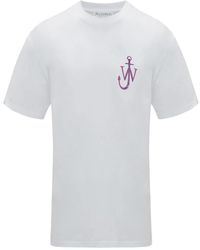 JW Anderson - Weiße baumwoll-t-shirt mit jwa logo,anker t-shirt - Lyst