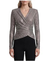 Self-Portrait - Rhinestone Mesh Wrap Top - Lyst