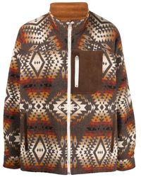 Junya Watanabe - Jassen ,Veelkleurig ,Wol Abstract-Print Wol Jas - Lyst
