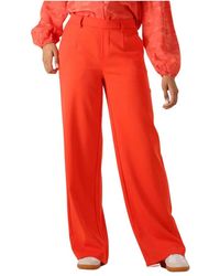 Object - Rode Wijde Pijp Broek Elegante Stijl - Lyst