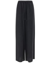 Max Mara - Broeken ,Zwart ,Wijd Uitlopende Gewassen Zijden Broek - Lyst