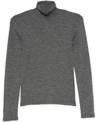 forte_forte - Wollen Geribbelde Jersey T-Shirt Met Col - Lyst