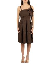 Luckylù - Kleedjes ,Bruin ,Ab 28Pf Midi Jurk - Lyst