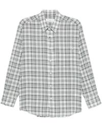 DUNST - Overhemden ,Groen ,Katoen Cotton Check Shirt - Lyst