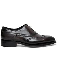 Santoni - Leather oxford brogue shoe - Lyst