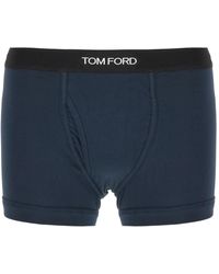 Tom Ford - Ondergoed ,Blauw ,Katoen Logo Banding Katoenen Boxer Briefs - Lyst