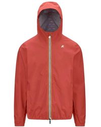 K-Way - Jassen ,Rood ,Polyester Eco Stretch Dot Rode Jas - Lyst