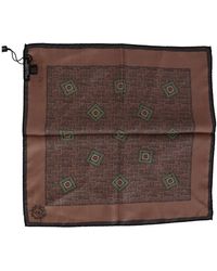 Dolce & Gabbana - Braun gemusterter quadratischer Taschentuch-Schal aus Seide - Lyst