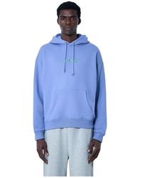 AWAKE NY - Hoodies & Sweatvesten ,Blauw ,Katoen Logo Motif Hooded Sweatshirt - Lyst