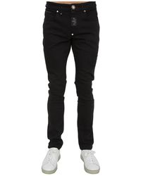 Philipp Plein - Jeans ,Zwart ,Katoen Zwarte Slim Fit Katoenen Jeans - Lyst