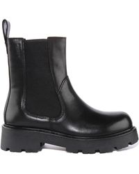 Vagabond Shoemakers - Zwarte Leren Chelsea Laarzen Met Dikke Zool - Lyst