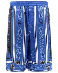 Off-White c/o Virgil Abloh - Off- Nautical Viscose Bermuda Shorts With Print - Lyst