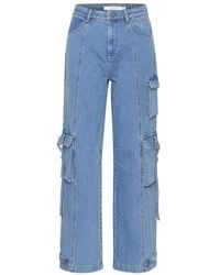 Gestuz - Jeans ,Blauw ,Katoen Mid Washed Cargo Broek - Lyst