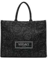 Versace - Borsa tote ricamata jacquard barocco - Lyst