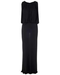 Saint Laurent - Gedrapeerde Mouwloze Jersey Maxi-Jurk - Lyst