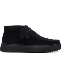 Clarks - Schwarzer wildleder schnürstiefel - Lyst