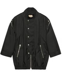 Gucci - Jassen ,Zwart ,Katoen Logo-Print Convertible Jacket - Lyst