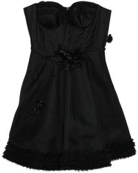 Zimmermann - Kleedjes ,Zwart ,Leer Luna Ruffle Mini Jurk - Lyst