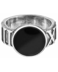 Caï - Silberring Mit Schwarzem Onyx Und Römischen Zahlen - Lyst
