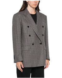 Tagliatore - Loreley Double-Breasted Plaid Blazer - Lyst