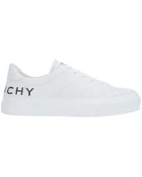 Givenchy - Weiße leder-sneakers mit logo-print - Lyst
