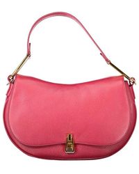 Coccinelle - Rote lederhandtasche mit drehverschluss - Lyst