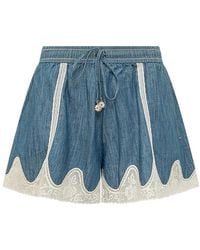 Zimmermann - Korte Broeken ,Blauw ,Denim Awaken Denim Short - Lyst