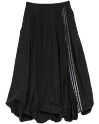 Y-3 - Rokken ,Zwart ,Nylon Gradient 3-Stripes Nylon Balloon Rok - Lyst