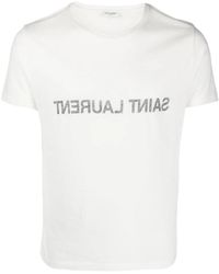 Saint Laurent - Reverse Logo T-Shirt - Lyst