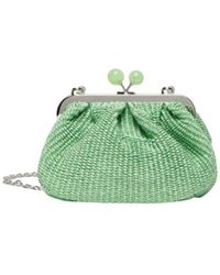 Weekend by Maxmara - Grüne Raffia-Effekt Schultertasche Mit Clutch-Verschluss - Lyst