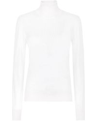 Dolce & Gabbana - Kasjmier-Zijden Coltrui, Optisch Wit - Lyst