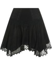 Charo Ruiz - Rokken ,Zwart ,Katoen Talea Lace Mini Skirt - Lyst