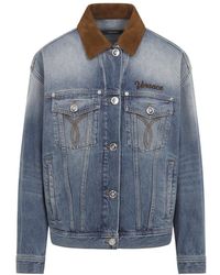 Versace - Jassen ,Blauw ,Denim Denim Stone Wash Blouson - Lyst