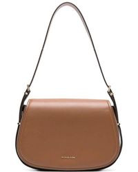 Michael Kors - Braune Leder Flap Messenger Tasche - Lyst