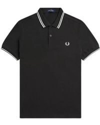 Fred Perry - Contrast Strepen Katoenen Polo - Lyst