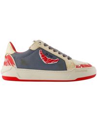 Zadig & Voltaire - Rote Leder Fly Wings Sneakers - Lyst