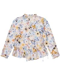 Munthe - Overhemden ,Veelkleurig ,Floral Wrap Blouse Peplum Zoom - Lyst