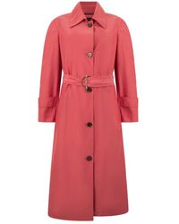 Moorer - Lange Trenchcoat Met Riem - Lyst