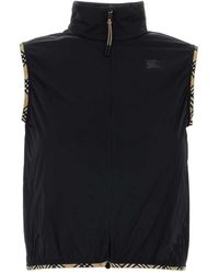 Burberry - Jassen ,Zwart ,Nylon Langham Nylon Mouwloze Jas - Lyst