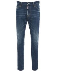 DSquared² - Dunkelblaue denim jeans mit whiskering-effekt - Lyst