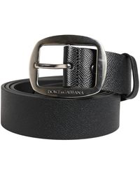 Dolce & Gabbana - Kalfsleren Riem Met Dg Logo Gesp - Lyst
