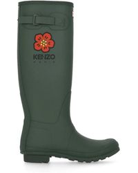 KENZO - Stivali da pioggia wellington verdi per donne - Lyst
