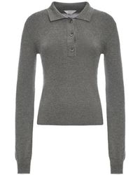 Malo - Truien & Vesten ,Grijs ,Kasjmier Ribbed Polo - Lyst