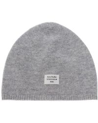 Acne Studios - Kaschmir-Mütze Mit Logo - Lyst