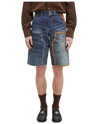 ANDERSSON BELL - Trompe L'Oeil Double Knee Denim Shorts - Lyst