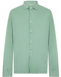 Fedeli - Overhemden ,Groen ,Katoen Shirt Met Lange Mouwen - Lyst